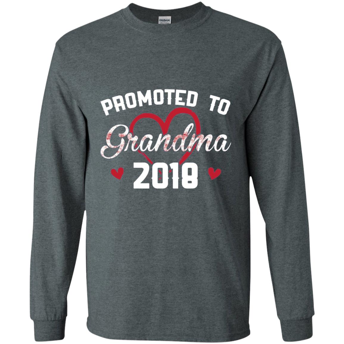 Promoted To Grandma 2018 Love Grandmas Mothers Day T-shirt Dark Heather