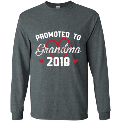 Promoted To Grandma 2018 Love Grandmas Mothers Day T-shirt Dark Heather