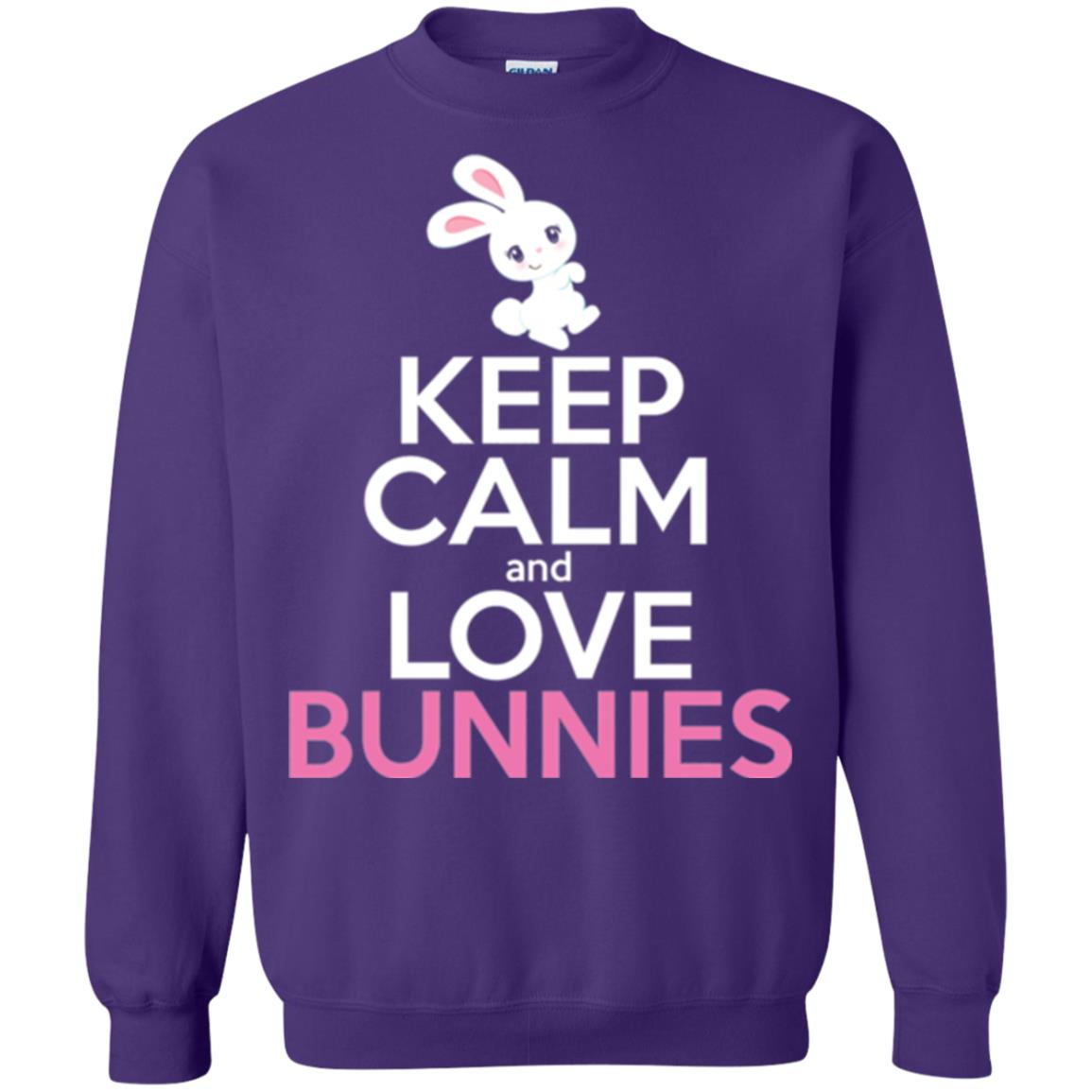 Bunny T-shirt Keep Calm And Love Bunnies Purple
