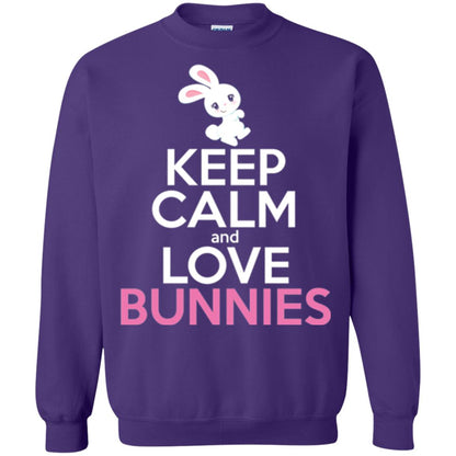 Bunny T-shirt Keep Calm And Love Bunnies Purple