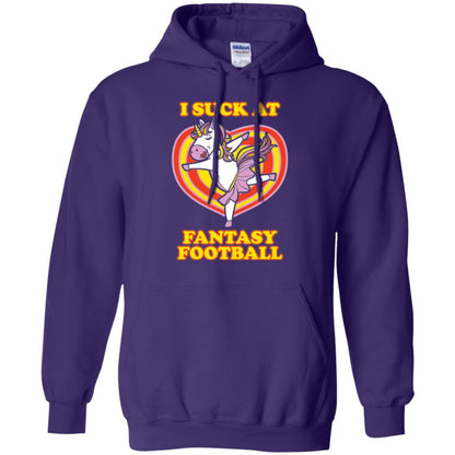Funny Unicorn Loser T-shirt I Suck At Fantasy Football Purple