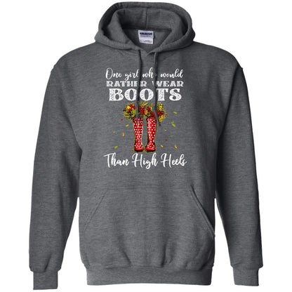 One Girl Who Would Rather Wear Boots Than High Heels Shirt Dark Heather