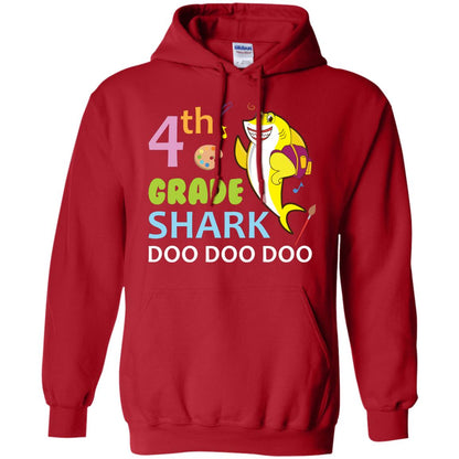 4th Grade Shark Doo Doo Doo Back To School T-shirt Red