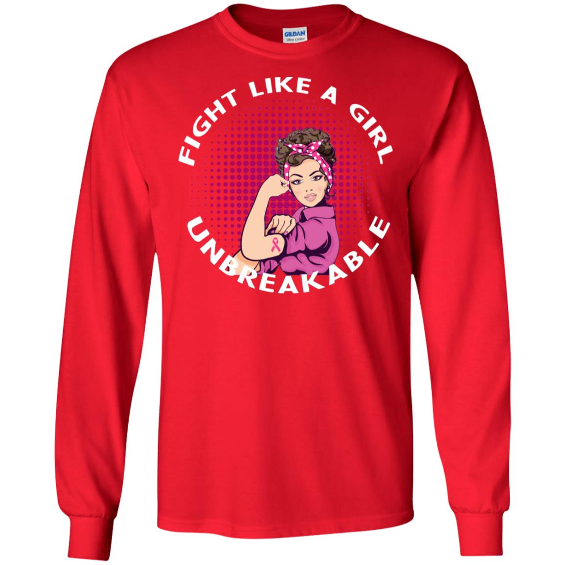 Fight Like A Girl Unbreakable Breast Awareness Shirt Red