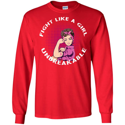 Fight Like A Girl Unbreakable Breast Awareness Shirt Red