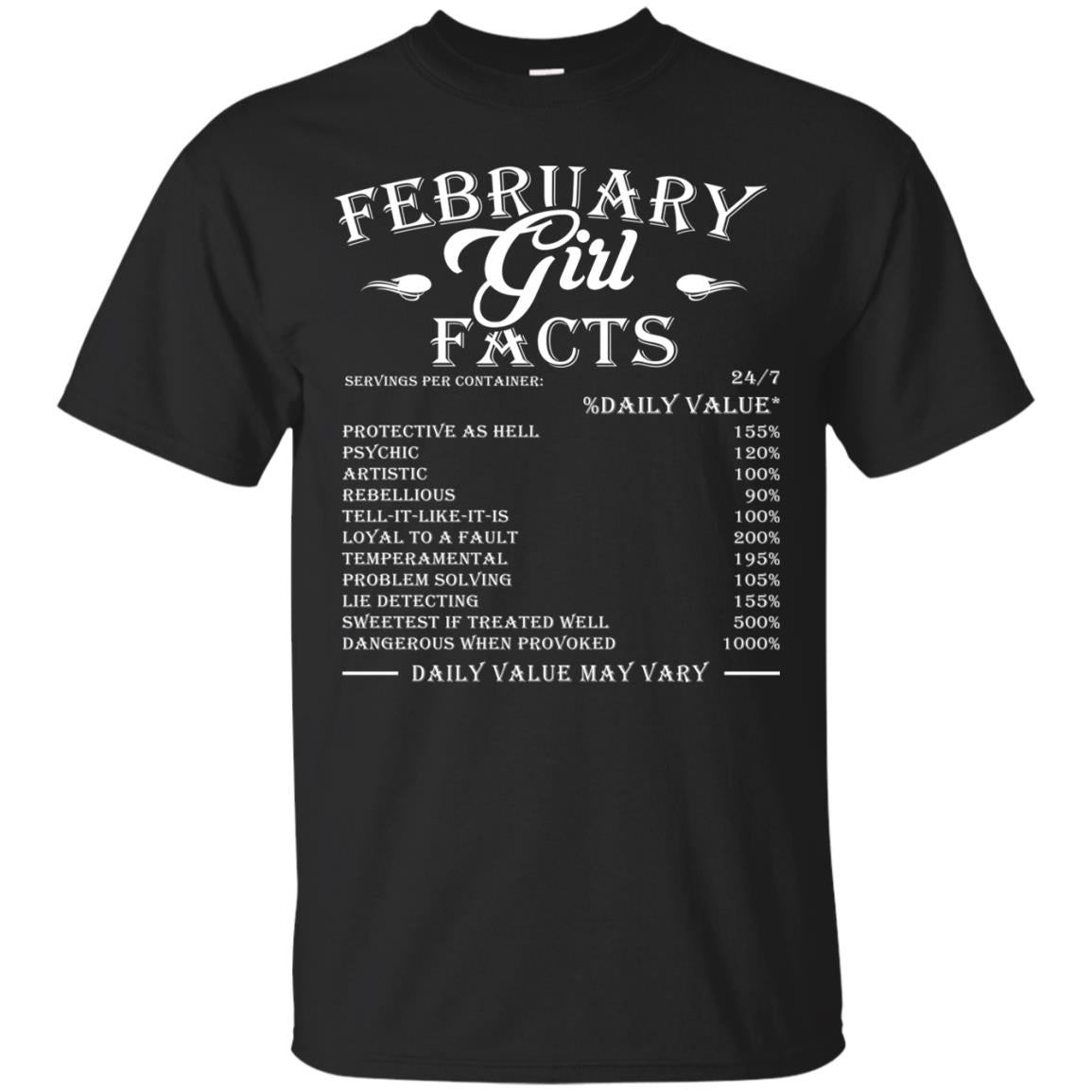 February Girl Facts Facts T-shirt Black