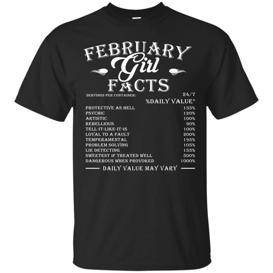 February Girl Facts Facts T-shirt Black