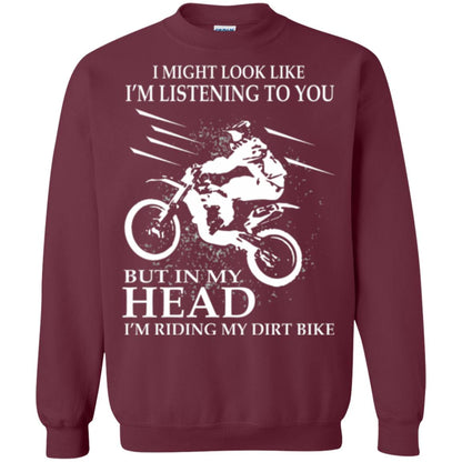 Funny Motocross T-shirt I_m Riding My Dirt Bike Maroon