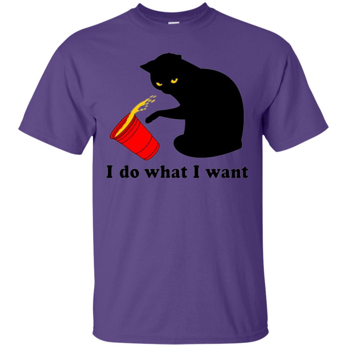 Cat Lover T-shirt I Do What I Want Purple
