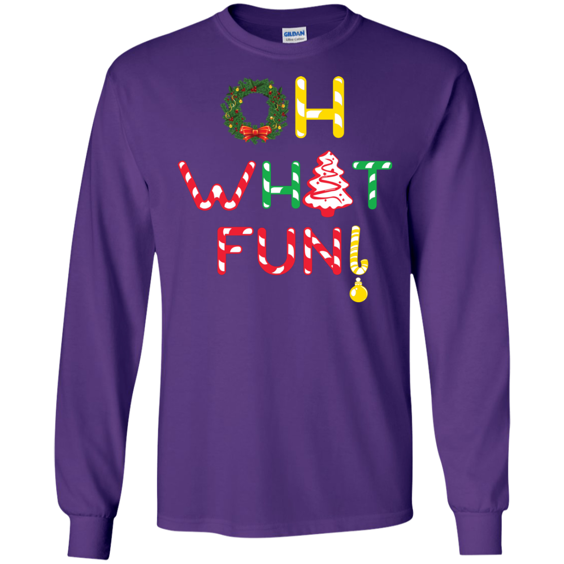 Christmas T-shirt Oh What Fun Purple