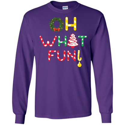 Christmas T-shirt Oh What Fun Purple