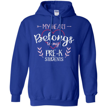 Teacher T-shirt My Heart Belongs To My Pre-k Students Royal