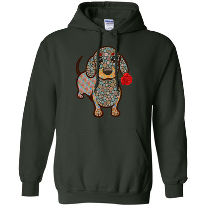 Dachshund Quilts Idea Gift Shirt For Mens Womens Forest Green