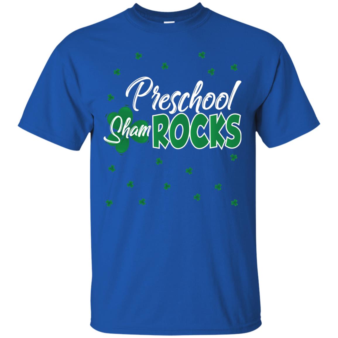 Preschool Shamrocks St. Patrick_s Day School T-shirt Royal