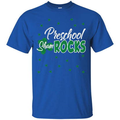Preschool Shamrocks St. Patrick_s Day School T-shirt Royal