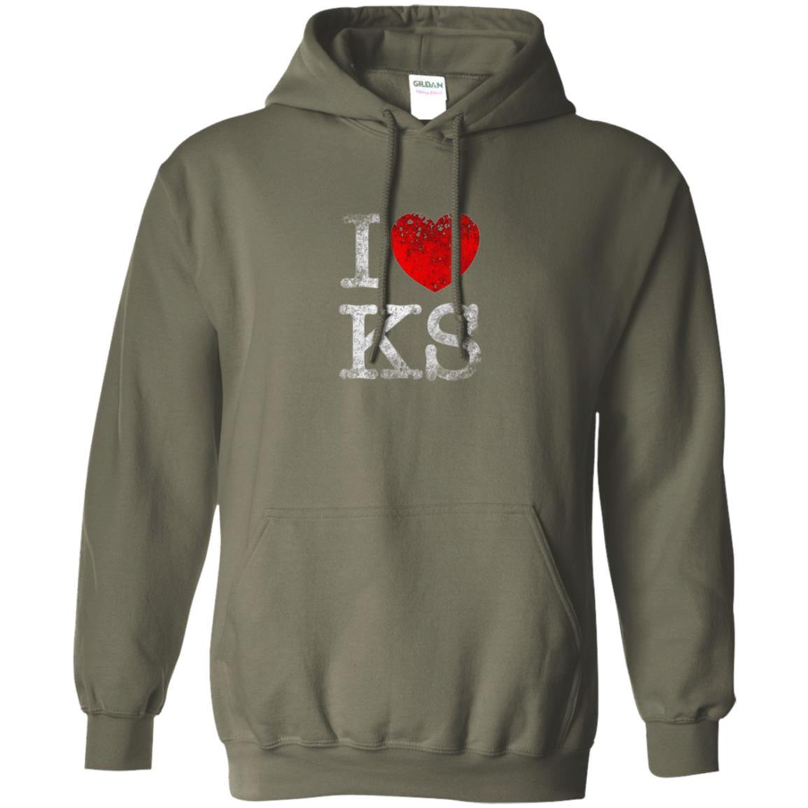 I Love Kansas T-shirt Military Green