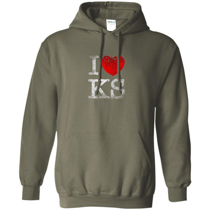 I Love Kansas T-shirt Military Green