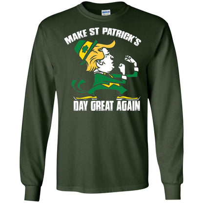 Trump Make St Patricks Day Great Again Funny Trump T-shirt Forest Green