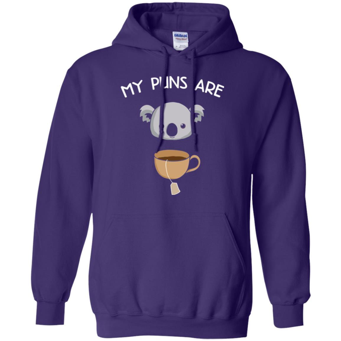 Animal Puns T-shirt My Puns Are Koala Tea Purple
