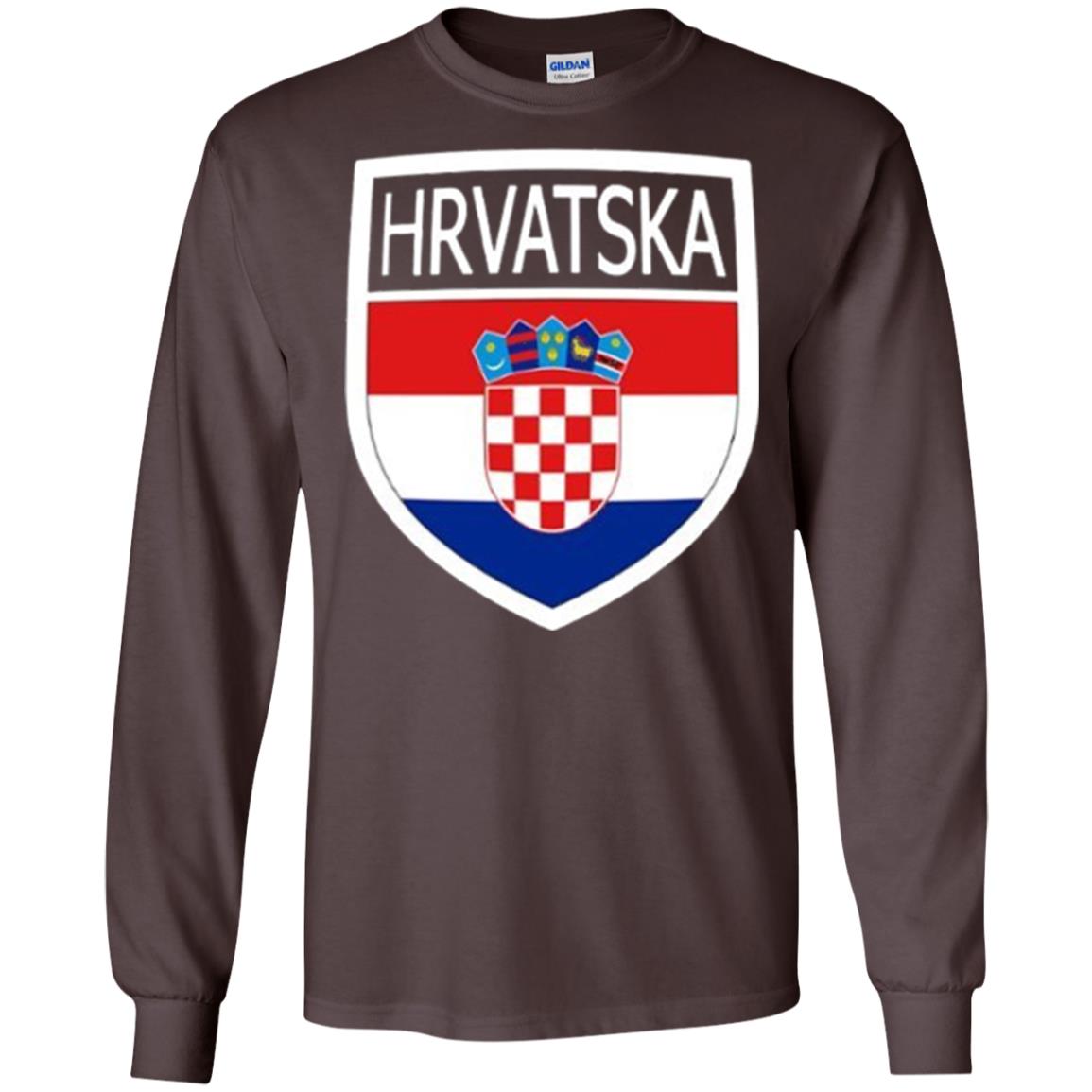 Croatia Shield T-shirt Hrvatska Patch Croatian Flag Badge Dark Chocolate