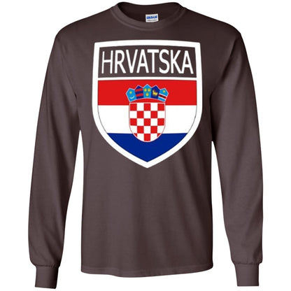 Croatia Shield T-shirt Hrvatska Patch Croatian Flag Badge Dark Chocolate