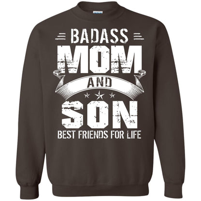 Badass Mom And Son Best Friends For Life Shirt Dark Chocolate