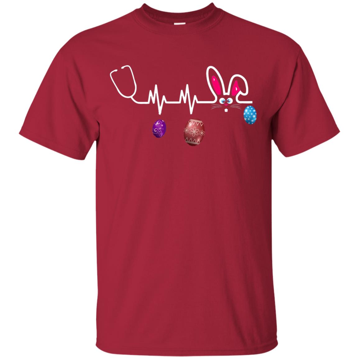 Heartbeat Nurse Doctor Easter Bunny Shirt Cardinal