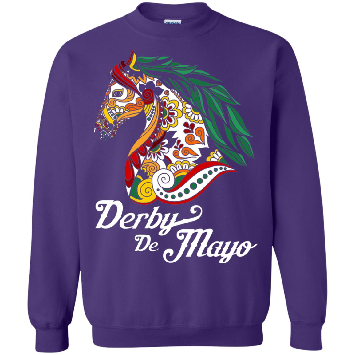 Derby Cinco De Mayo Floral Horse Race T-shirt Purple