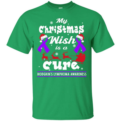 My Christmas Wish Is A Cure Hodgkin's Lymphoma Awareness Shirt Irish Green