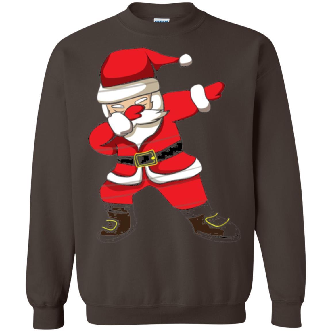 Christmas T-shirt Dabbing Santa Christmas T-shirt Dark Chocolate