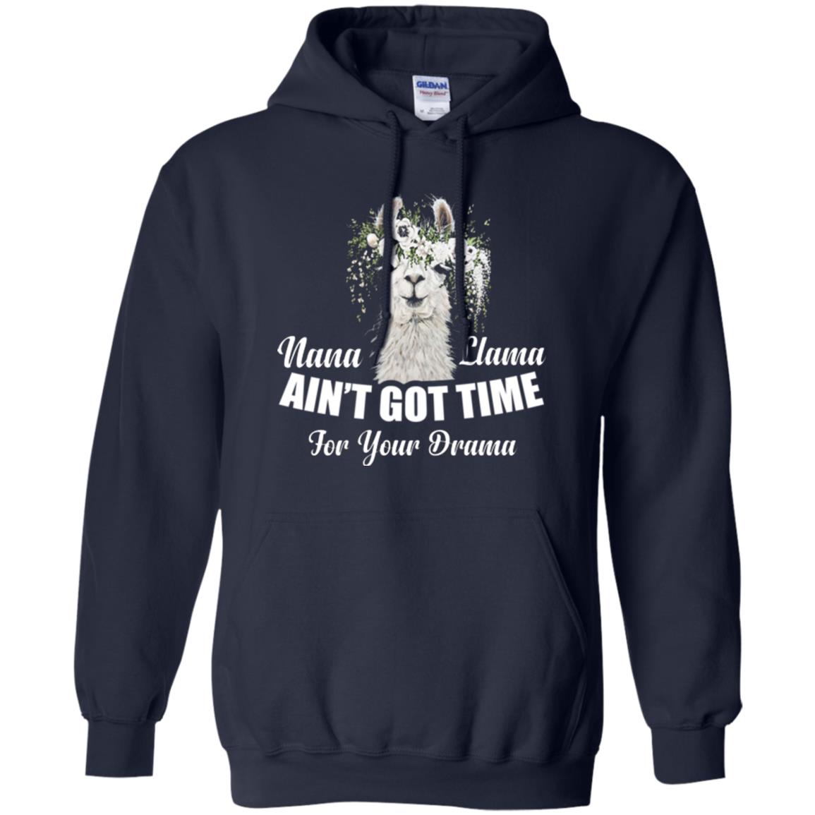 Llama Lover T-shirt Nana Llama Ain’t Got Time For Your Drama Navy