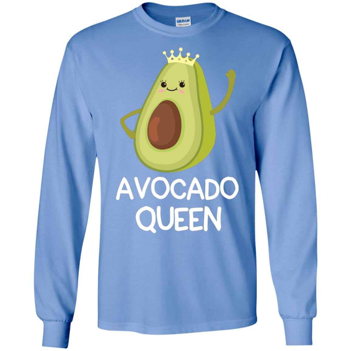 Avocado Queen Vegetarian Shirt For Girls Carolina Blue