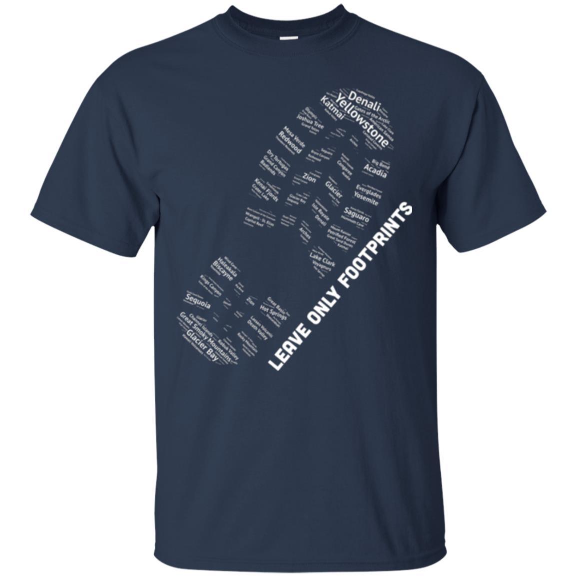 National Parks Boot Print Shirt Listing All T-shirt Navy