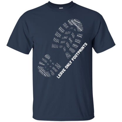National Parks Boot Print Shirt Listing All T-shirt Navy
