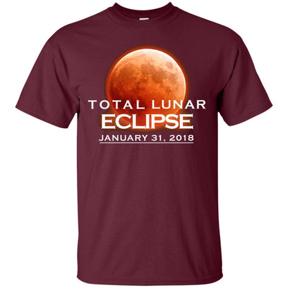 Lunar Eclipse T-shirt January 31, 2018 Graphic T-shirt Maroon