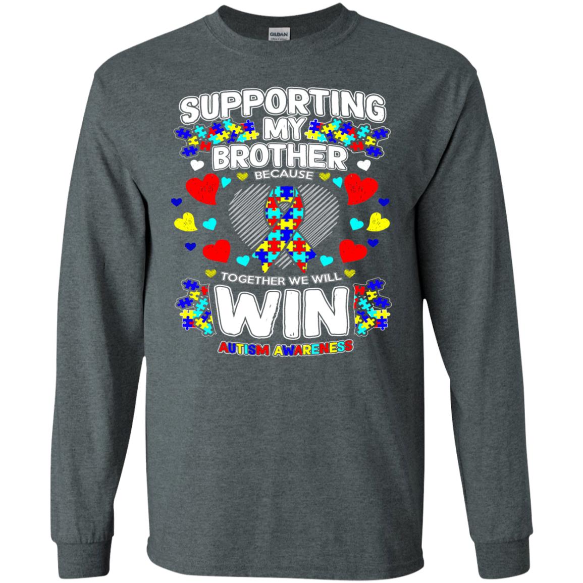 Autism Awareness Shirts For Supporting My Brother Dark Heather