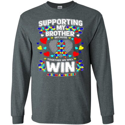 Autism Awareness Shirts For Supporting My Brother Dark Heather