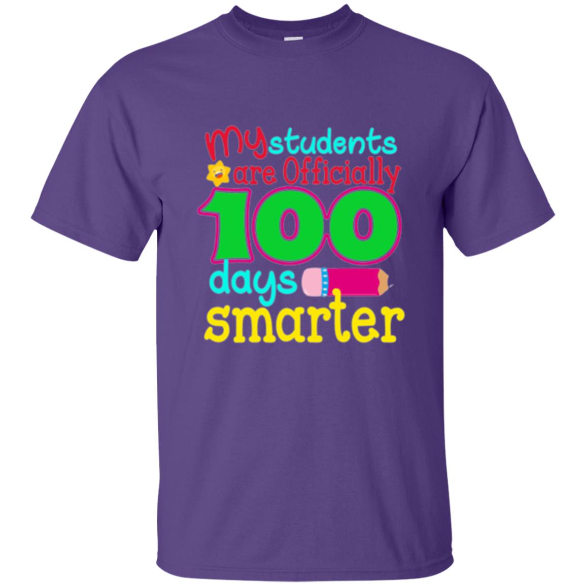 Teacher T-shirt My Students Are Officially 100 Days Smarter Purple