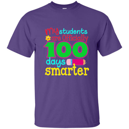 Teacher T-shirt My Students Are Officially 100 Days Smarter Purple