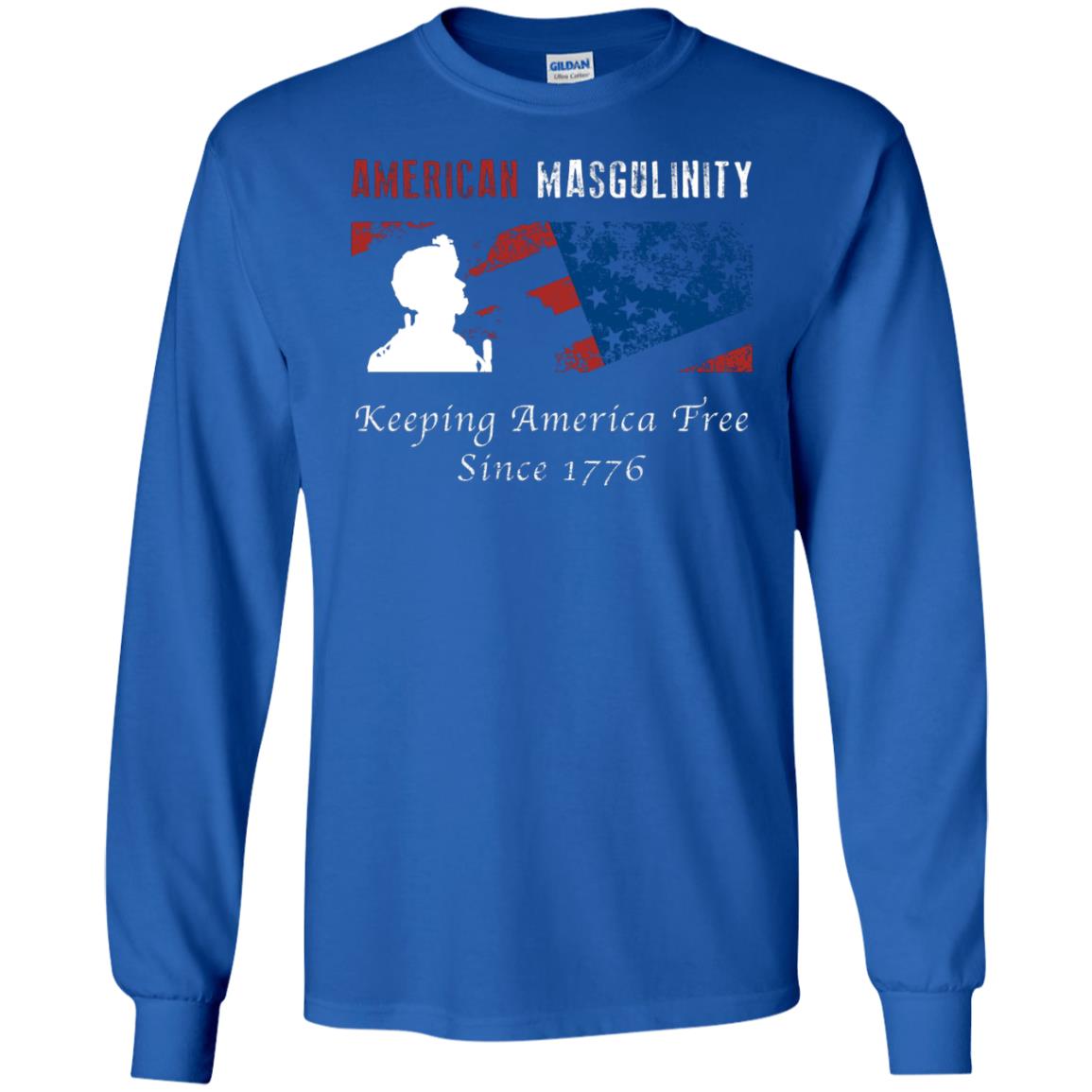 American Masgulinity Keeping America Free Since 1776 Shirt Royal