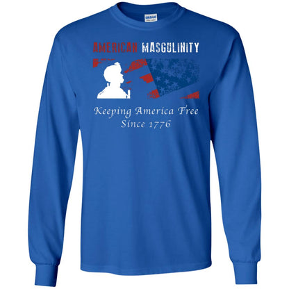 American Masgulinity Keeping America Free Since 1776 Shirt Royal
