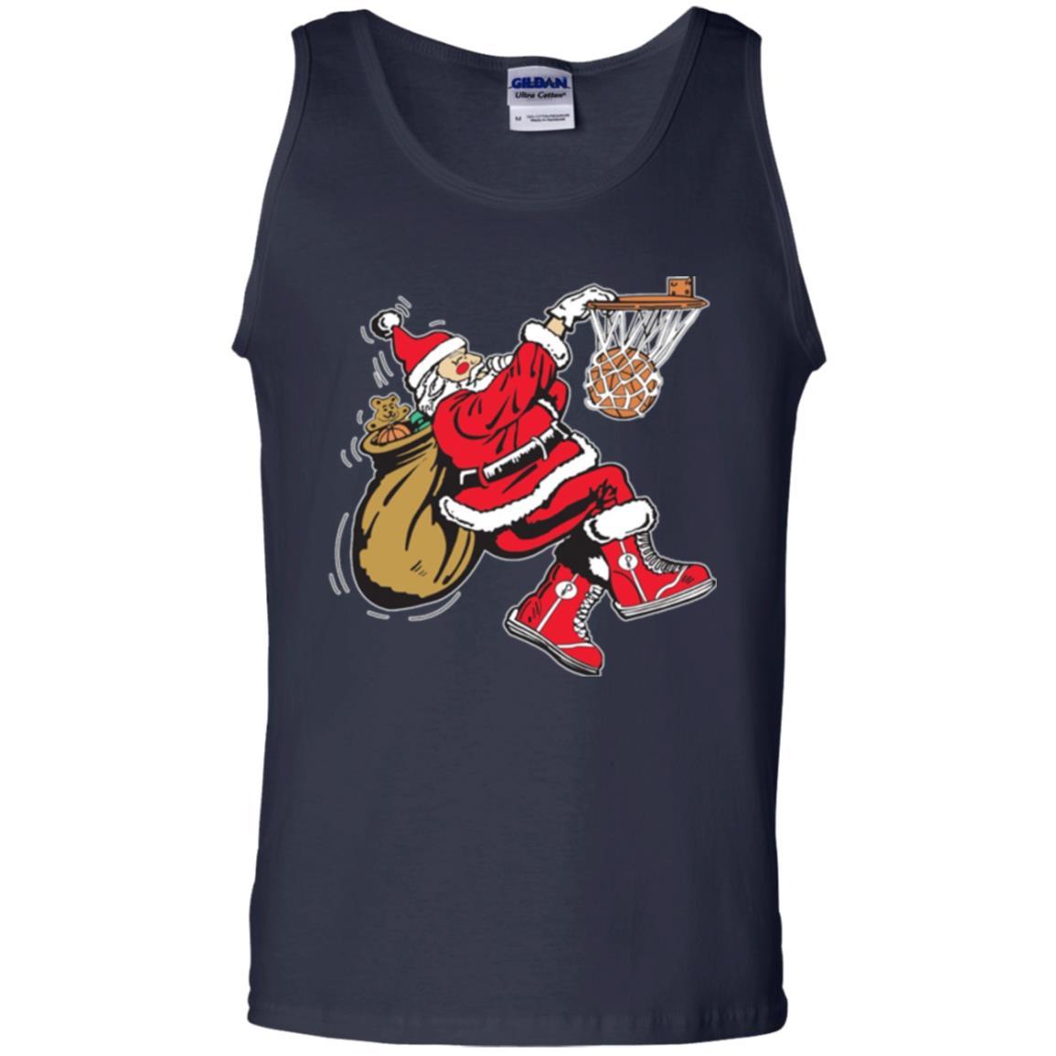 Christmas T-shirt Basketball Santa Claus Navy