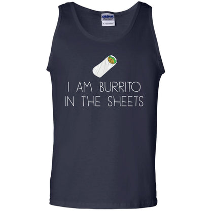 Burrito T-shirt I Am A Burrito In The Sheets Swaddling Navy