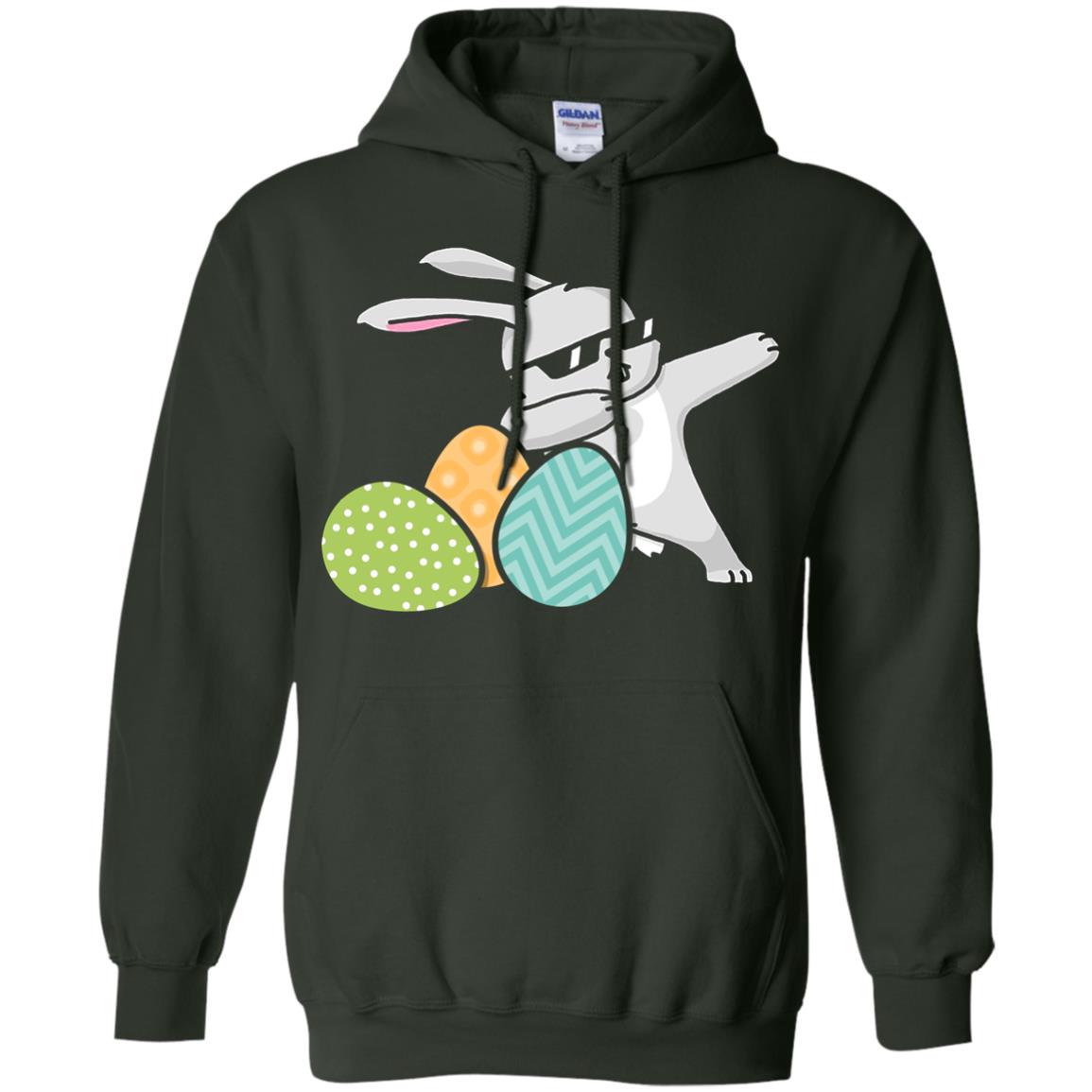 Easter Bunny Dabbing Gift Shirt For Dabbing Lover Forest Green