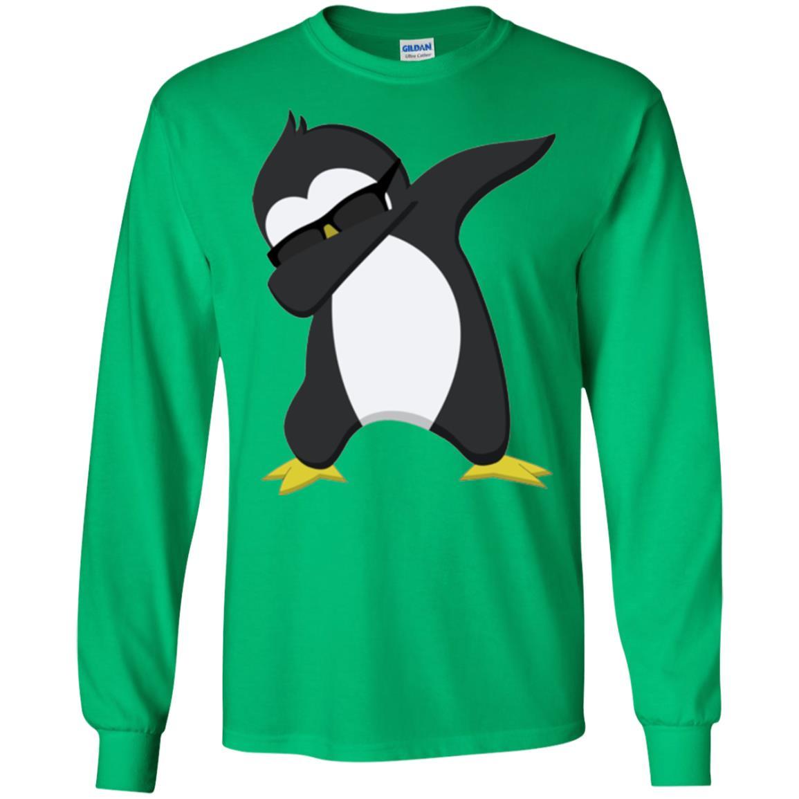 Christmas T-shirt Dabbing Penguin T-shirt Irish Green