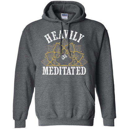 Funny Heavily Meditated Yoga Meditation T-shirt Dark Heather