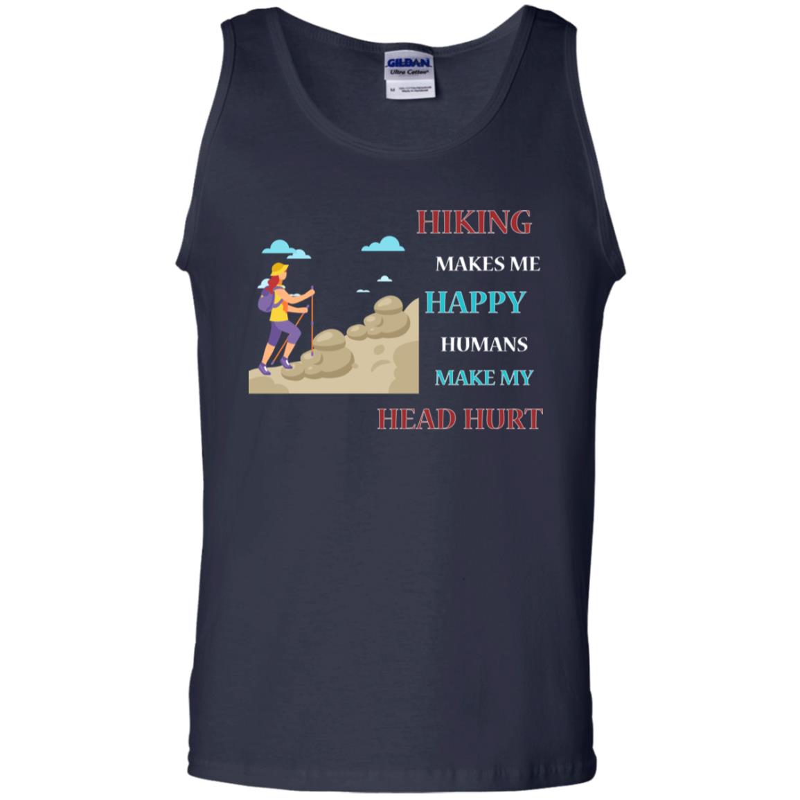 Hiking Make Me Happy Humans Make My Head Hurt Shirt Navy