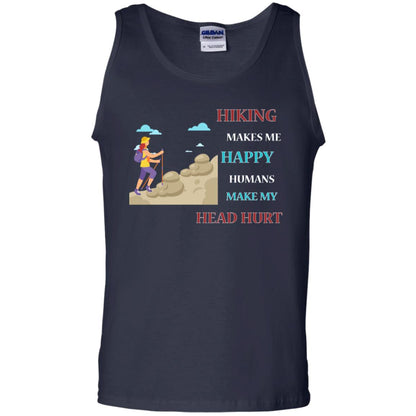 Hiking Make Me Happy Humans Make My Head Hurt Shirt Navy
