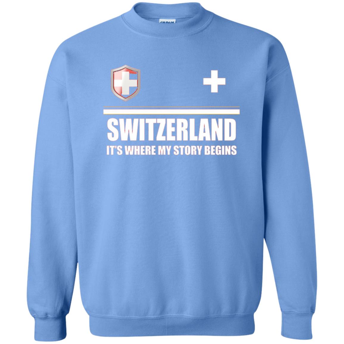 Switzerland Flag T-shirt Carolina Blue