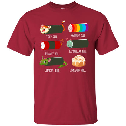 Tiger Roll Rainbow Roll Dynamite Roll Caterpillar Roll Dargon Roll Cinnamom Roll Shirt Cardinal